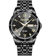 PINDOWS Watch for Men Diamond Business Dress Analog Quartz Wrist Watch Luxury Waterproof Luminous...