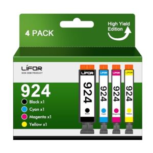 LIFOR 924 Ink Cartridges Replacement for HP 924 for HP OfficeJet Pro 8120e OfficeJet Pro 8122e 8124e 8125e 8132e 8134e 8135e 8130e 8138e 8139e All-in-One(4-Pack