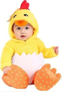 Newborn Baby Boy Easter Outfit Baby Animal Costume Infant Easter Chicken Costume Kids Chick Animal Hooded Boys Jumpsuit Romper Bodysuit With Shoes Birthday Outfits 0-24 Months