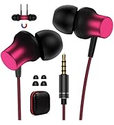 Headphones Wired 3.5mm Jack, In-ear Headphones Noise Isolating Earbuds with Microphone Volume Con...