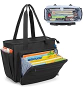 CURMIO Teacher Tote Bag for Women, Portable Teacher Tote Bag with Padded Sleeve and Compartments ...
