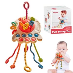 ETUCYNG Baby Toy Pull String Toy - Silicone Pull String Activity Toy