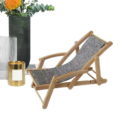 Deck Chair Furniture - Miniature Beach Chair | Mini Garden Patio Park Wood Chair Seat Craft Fairy | Beach Chair | Doll House Decoration Furniture for Kids Teens