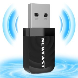 NEWFAST AC1300 WiFi Dongle for PC/Desktop/Laptop 5GHz Dual Band USB Wifi Adapter for pc