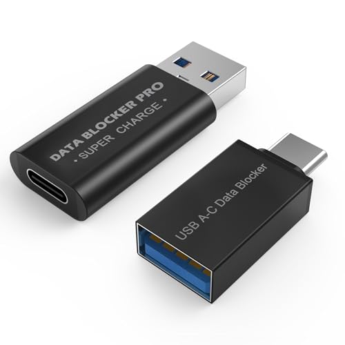 MMOBIEL USB-C Data Blocker & USB-A Data Blocker [2 Pack] Defender – Protect Against Juice Jacking – Charge Only Adapter