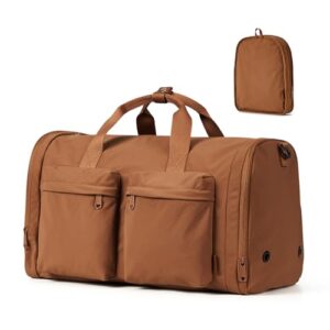 Sports Gym Bag Travel Duffel Bag Foldable Overnight Weekend Bags with Shoes Compartment for Men Women