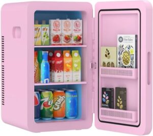 Rebongki Mini Fridge 22L/ 30 Cans Cooler and Warmer Portable Mini Fridge for Bedrooms with Adjustable Shelves