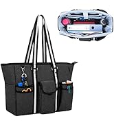 CURMIO Teacher Work Bag for Women, Portable Teacher Utility Tote Bag with Padded Laptop Sleeve, B...
