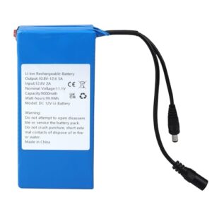 12V 9000mAh Rechargeable Lithium-ion Battery Pack Compatible with Most 12V Devices
