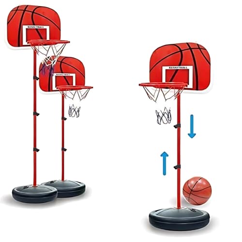 Trendi Adjustable Basketball Backboard Stand & Hoop Set for Children – 1.7m Red
