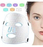 LED Face Light Therapy Mask, 7 Colors LED Face Mask Spray Deep Hydration, Professional LED Light ...