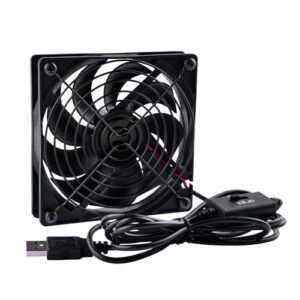 GeeekPi 120mm USB PC Fan 5V with L/M/H 3-Degree Speed Switch Portable High Airflow Cooling Fan USB Computer Fa
