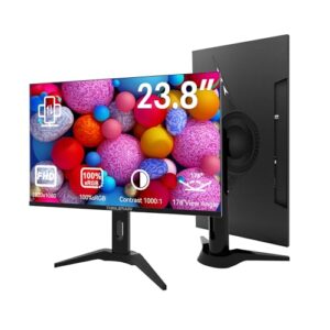 Thinlerain 24 Inch PC Monitor 1920x1080p LED Display Monitor with VGA/HDMI/AV/BNC/USB