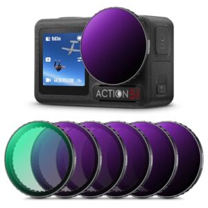 K&F Concept 6-pack Snap-on Filters for DJI OSMO Action 3/4/5 pro - CPL ND8 ND16 ND32 ND64 ND1000