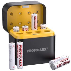 PHOTOOLEX AAA Rechargeable Batteries Lithium 8 Pack with Charger
