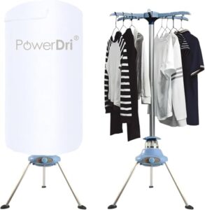 PowerDri Portable Fast Drying Electric Clothes Dryer Heated Indoor Home Dorms Buddy Hot Air Airer Machine (White)            [Energy Class A+++]