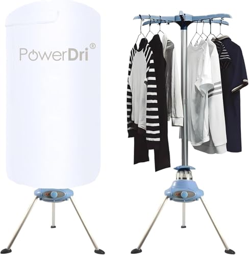 PowerDri Portable Fast Drying Electric Clothes Dryer Heated Indoor Home Dorms Buddy Hot Air Airer Machine (White)            [Energy Class A+++]