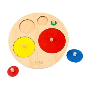 Abaodam 1 Set 6pcs Early Educational Grab Board Geometry Panel Shape Puzzle Cognitive Math Insets Colorful Woode