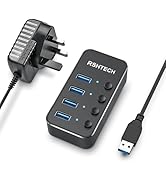 RSHTECH Powered USB C/3.2 Hub 60W, 10 Port USB HUB with 3x 10Gbps USB 3.2 Ports (2C+1A), 7x 5Gbps...