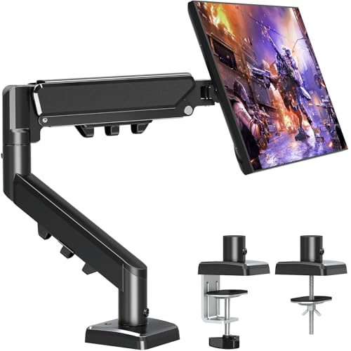 ELIVED Single Monitor Arm - Adjustable Gas Spring Monitor Stand for 13-32 Inch Screens up to 9KG