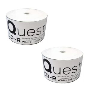 100 x Quest CD-R 52x Speed 700MB 80 Minute Full Face White Inkjet Printable Blank Discs 18360 – x2 50 Packs Shrink