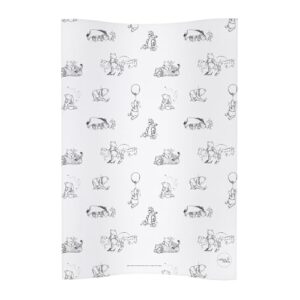 Deluxe Unisex Baby Waterproof Changing Mat - Anti Roll Cosy 50x70cm | Waterproof & Wipeable (Black & White Winnie The Pooh)