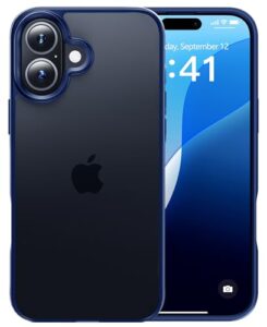 CASEKOO Armor Shockproof Designed for iPhone 16 Case [12FT Military Grade Protection] Matte Finish Protective Phone Case Anti-Fingerprint Thin Slim Hard Cover for iPhone 16 - Blue