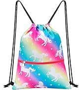 WAWSAM Drawstring Backpack for Kids - 34 x 45cm Sports Gym PE Bag Waterproof Beach Swimming Pool ...