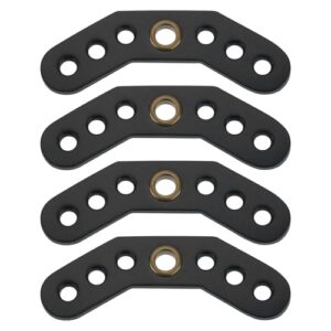 eMagTech 4Pcs Black Leather Bow Yoke Metal Grommet Bow Sling Strap Bracket Mount for DIY Compound Bow Wrist Sling (12x4.5x0.45cm)