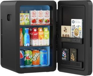 Rebongki Mini Fridge 22L/ 30 Cans Cooler and Warmer Portable Mini Fridge for Bedrooms with Adjustable Shelves