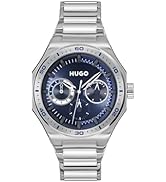 HUGO Analogue Multifunction Quartz Watch for Men #Grail Sport Collection with Black Silicone Brac...