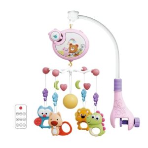 ABS Baby Crib Mobile 45 * 54cm Baby Crib Toy with Music and Lights Cot Mobile Toy Bassinet Toys with Projection Lights & Remote Control