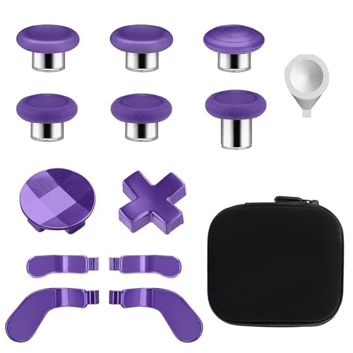 13 in 1 Component Pack Kit for Xbox Elite Series 2 Controller Metal Thumbsticks Replacement for Elite Series 2 Accessories Compatible with Xbox Elite Wireless Controller Series 2 Core (Purple)
