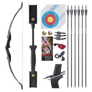 D&Q Ambidextrous Recurve Bow and Arrow 20Lbs Archery Set for Adult Junior Beginner Teenager Youth Outdoor Training Target Practice Takedown Bow Kit with Arrows Left Right Handed