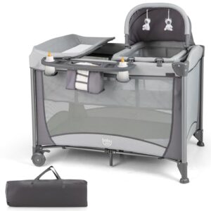 COSTWAY 5 in 1 Travel Cot