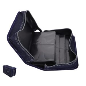 Classic Denim Fabric Dvd Storage Case Large Capacity Holders Bag Versatile for Dvd Office Use
