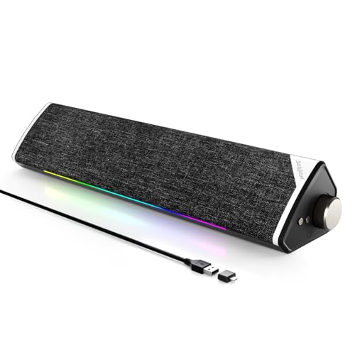 SOULION R60 PC Speakers Bluetooth 5.3 Soundbar for Desktop Computer