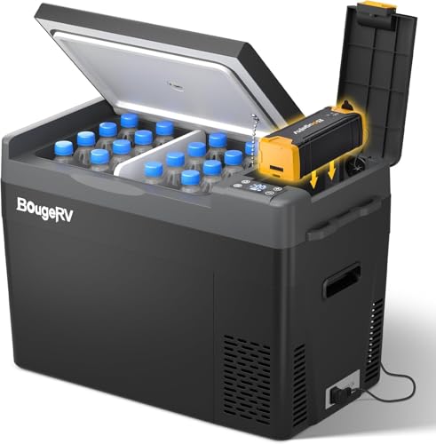 CRPRO 29L 12/24V Car Fridge and 220Wh Portable Power Station for Camping Trip Picnic Outdoor Travel Campervan RV Boat Home            [Energy Class E]