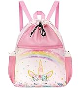 WAWSAM Kids Drawstring Backpack - Mesh Drawstring Bag Swim Bag for Girls Boys