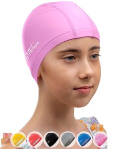 AqtivAqua Swimming Cap for Adults and Kids — Soft and Elastic Spandex with Protective Layer — Ideal for Use in Swimming Pools or Open Wate