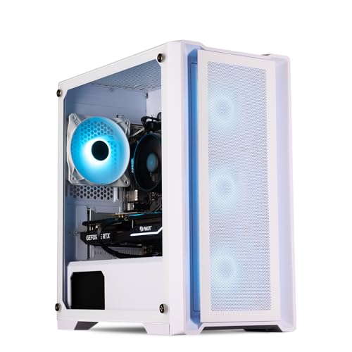 HORIZON Gaming PC Tower | Intel i5 12400F | NVIDIA RTX 4060 Ti 8GB | 32GB 3200Mhz RAM | 1TB NVMe SSD | 650W PSU | ARGB White Gaming PC Case | VR Ready | 1200Mbps WiFi | Windows 11