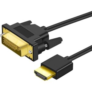 HDMI to DVI Cable 1.8m Bi Directional DVI-D 24+1 Male to HDMI Male High Speed Adapter Cable Support 1080P Full HD Compatible for Raspberry Pi