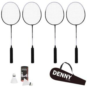 Badminton Racket Set for 2 or 4 Players | Steel Frame | Includes Rackets