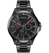 HUGO Analogue Quartz Watch for Men Collection #Fast with Stainless Steel Bracelet or Leather Strap
