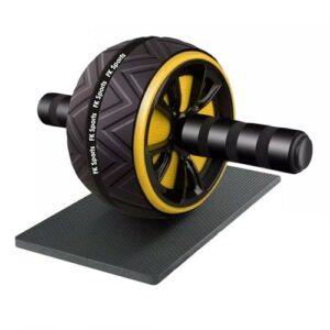 FK Sports Ab Roller With Large Knee Mat - Ab Roller Exercise Wheel for Abdominal & Core Strength - Ab Wheel for Home & Gym Fitness - Abs Roller Wheel for 360° Workout - Gym Equipme