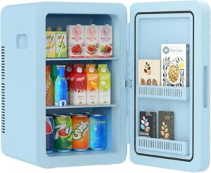 Rebongki Mini Fridge 22L/ 30 Cans Cooler and Warmer Portable Mini Fridge for Bedrooms with Adjustable Shelves