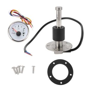 A ABSOPRO 100mm Fuel Sending Unit and Gauge Kit 3.9" Boat Fuel Tank Sending Unit Fuel Water Level Sensor and Fuel Gauge for Boat Car Truck RV