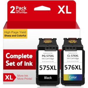 PG-575XL CL-576XL Ink Cartridges Multipack Compatible with Canon 575 576 Ink Cartridges