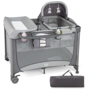 GYMAX Folding Travel Cot