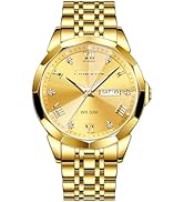 PINDOWS Watches for Men, Luxury Quartz Analog Watch with Date Big Face Waterproof Fashion Busines...